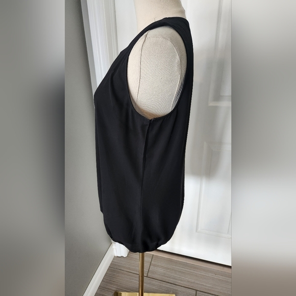 Black sleeveless top with removable rhinestone detail at neckline - Picture 8 of 10